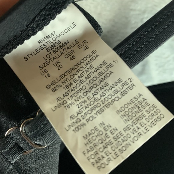 Swim Solutions‎ Women's Swimsuit Dress 18 Black One Piece Empire Tie Waist NWT - Picture 7 of 9